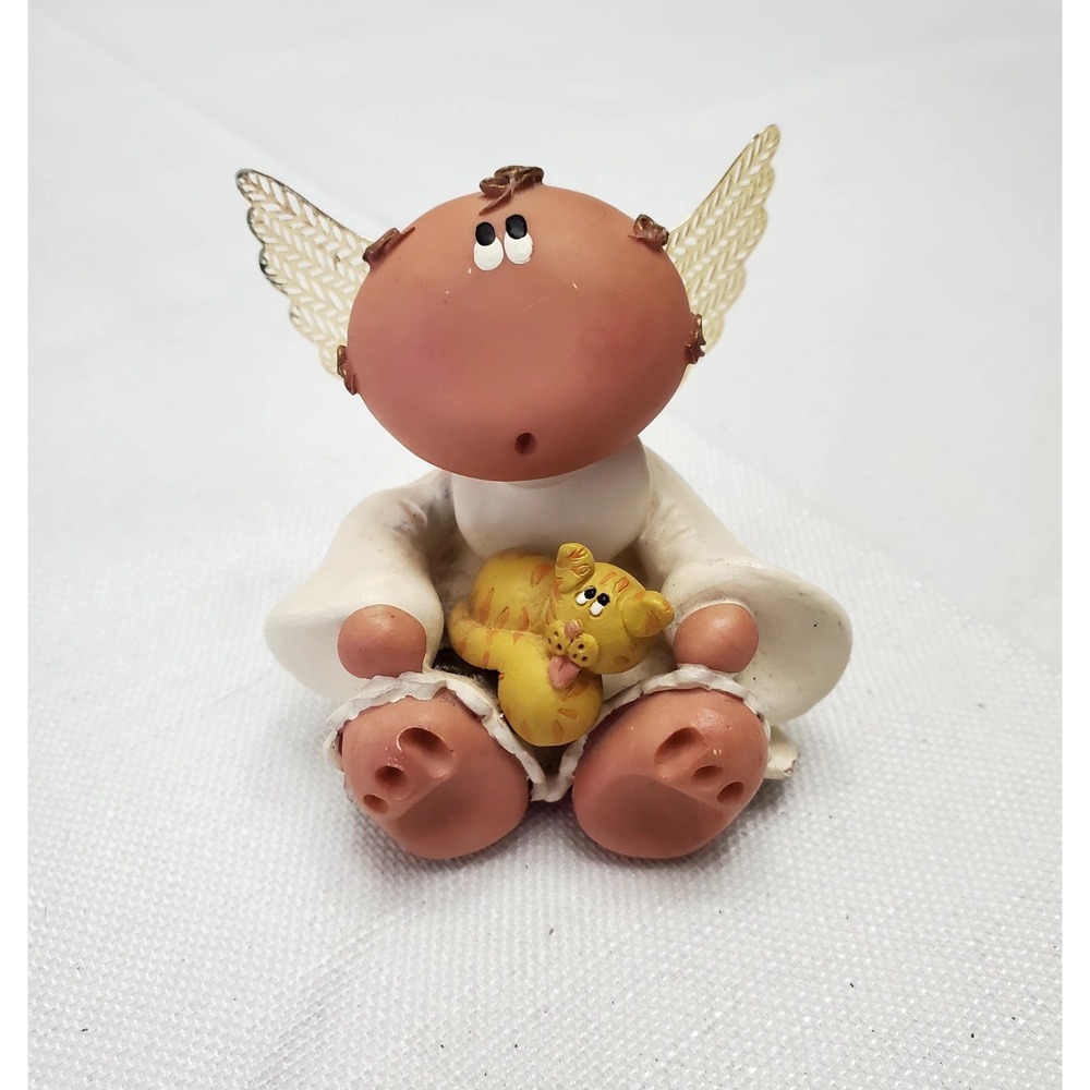 Kirk's Kritters Guardian Angel With Catβ RUSS 2001 Angel Cheeks Collection